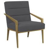 Kirra Dark Grey/Gold Upholstered Accent Armchair with Metal Frame