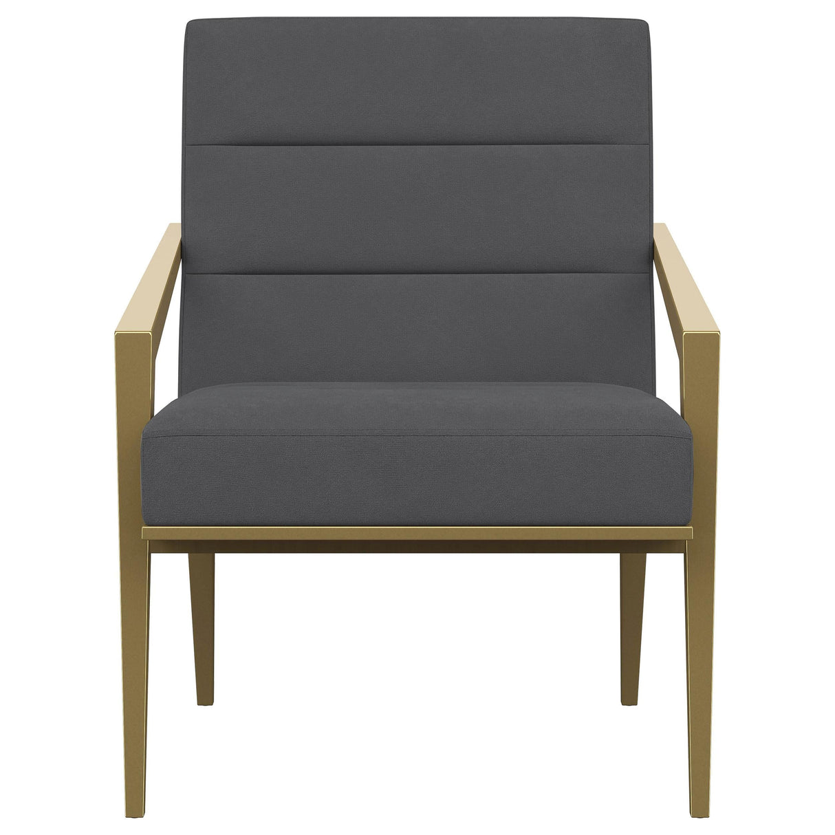 Kirra Dark Grey/Gold Upholstered Accent Armchair with Metal Frame