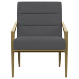 Kirra Dark Grey/Gold Upholstered Accent Armchair with Metal Frame