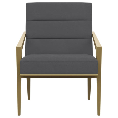 Kirra Dark Grey/Gold Upholstered Accent Armchair with Metal Frame