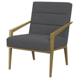 Kirra Dark Grey/Gold Upholstered Accent Armchair with Metal Frame