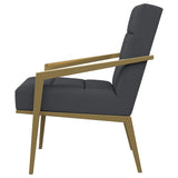 Kirra Dark Grey/Gold Upholstered Accent Armchair with Metal Frame