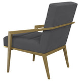 Kirra Dark Grey/Gold Upholstered Accent Armchair with Metal Frame