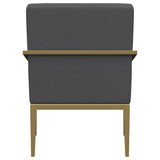 Kirra Dark Grey/Gold Upholstered Accent Armchair with Metal Frame