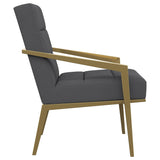 Kirra Dark Grey/Gold Upholstered Accent Armchair with Metal Frame