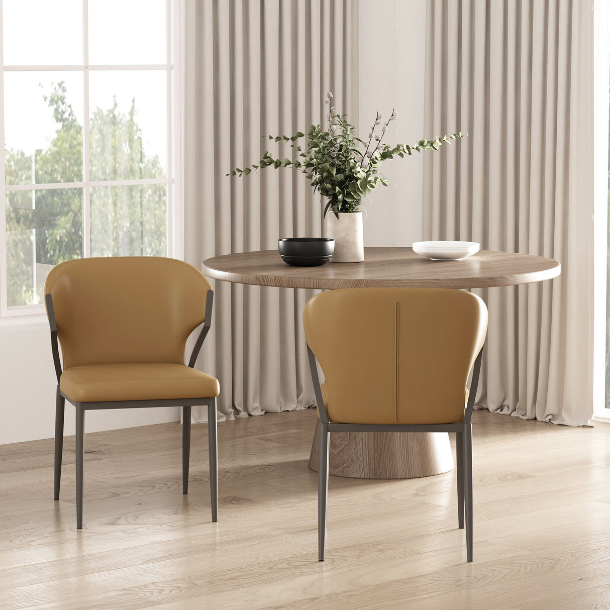 Kirsten Dining Chair in Camel (set of 2) by Manhattan Comfort at Eve Furniture