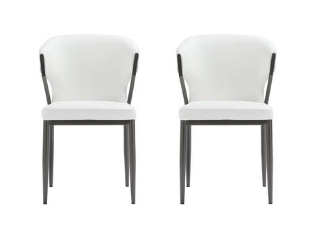 Kirsten Dining Chair in White (set of 2) by Manhattan Comfort at Eve Furniture