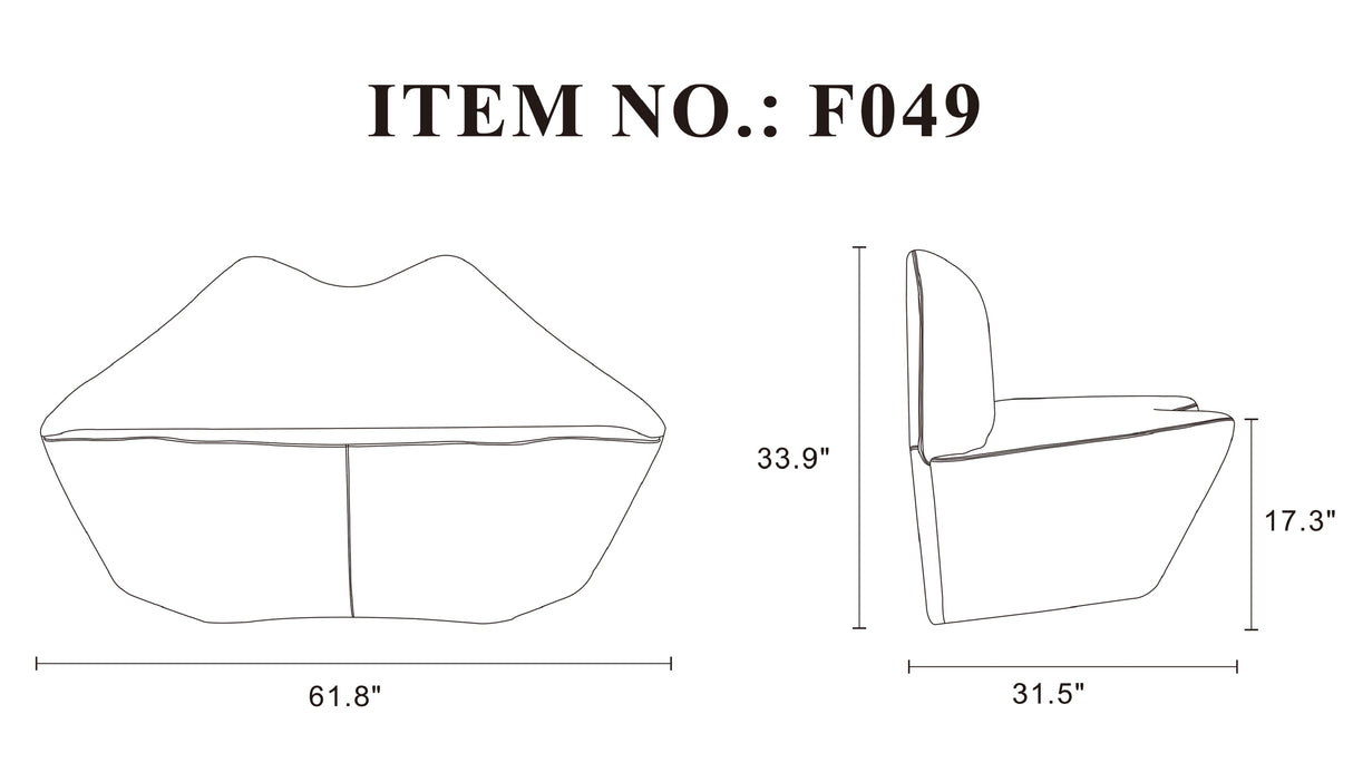 Kiss Loveseat in Red by Manhattan Comfort at Eve Furniture