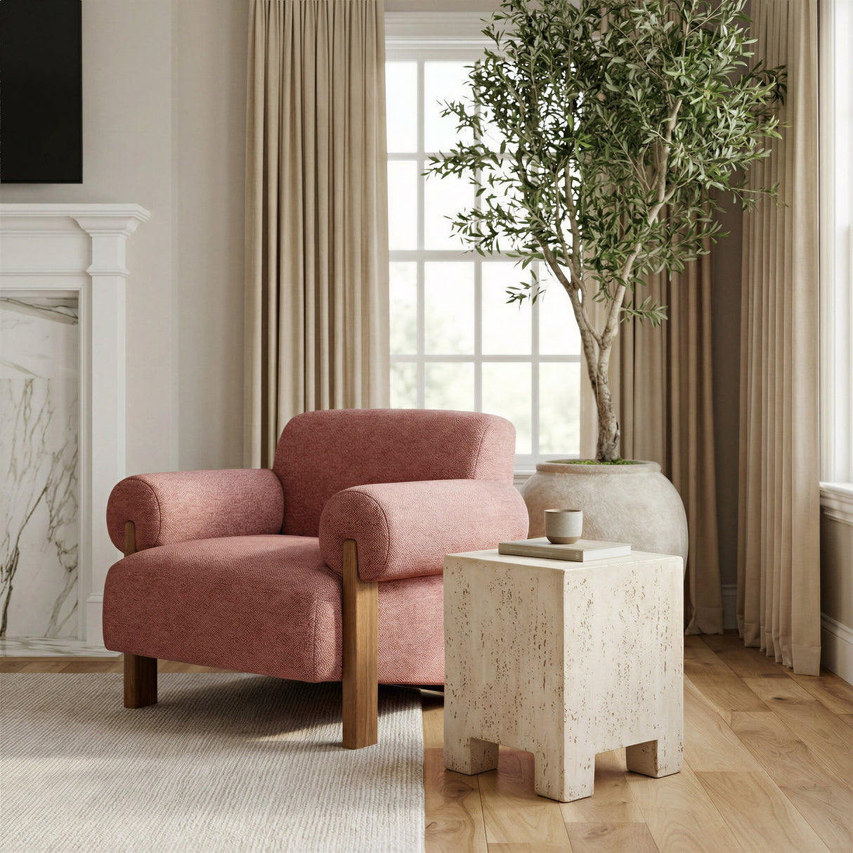 Kitara Beige Side Table by Zuomod at Eve Furniture