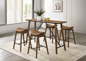 Klamath Walnut 5-Piece Counter Height Set