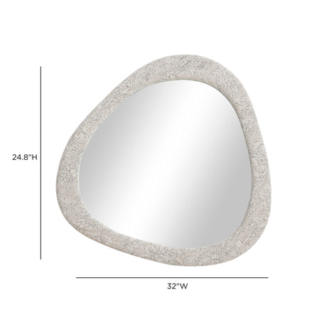 Klaryss 32"X25" Neutral Floral Jacquard Wall Mirror by TOV Furniture at Eve Furniture