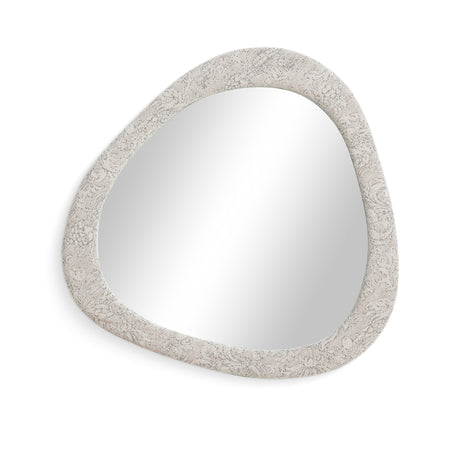 Klaryss 32"X25" Neutral Floral Jacquard Wall Mirror by TOV Furniture at Eve Furniture
