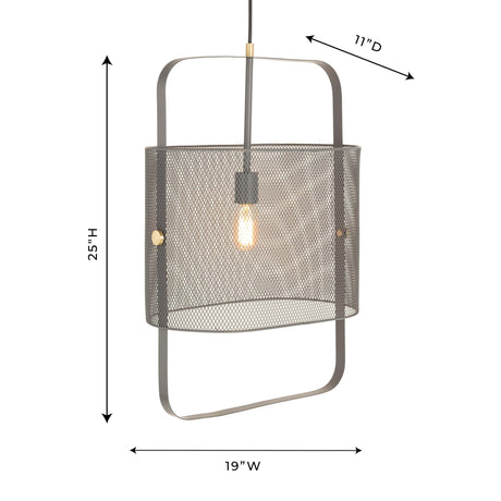 Klaus Large Grey Metal Pendant Lamp by TOV Furniture at Eve Furniture