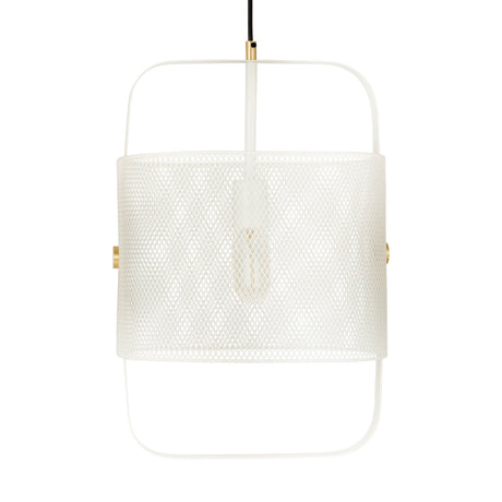 Klaus White Metal Pendant Lamp by TOV Furniture at Eve Furniture