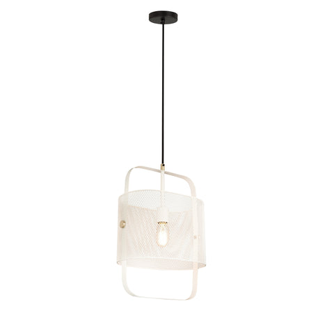 Klaus White Metal Pendant Lamp by TOV Furniture at Eve Furniture