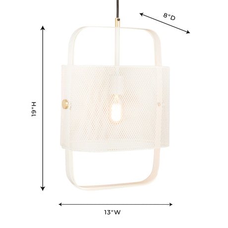 Klaus White Metal Pendant Lamp by TOV Furniture at Eve Furniture