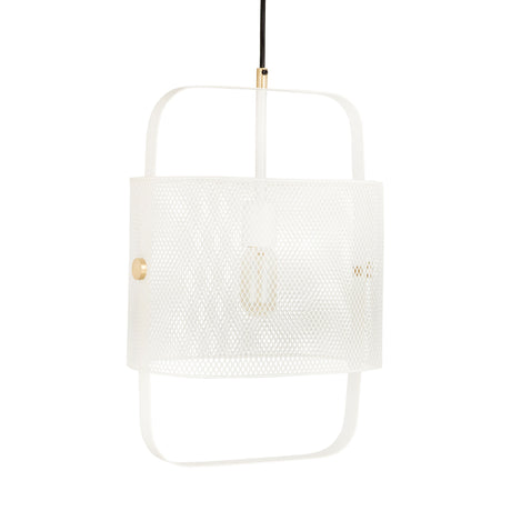 Klaus White Metal Pendant Lamp by TOV Furniture at Eve Furniture
