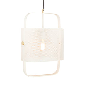 Klaus White Metal Pendant Lamp by TOV Furniture at Eve Furniture