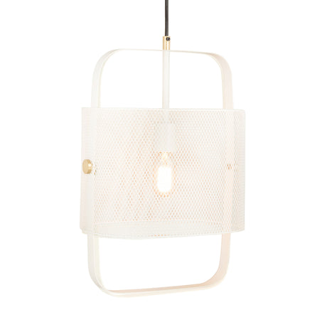 Klaus White Metal Pendant Lamp by TOV Furniture at Eve Furniture