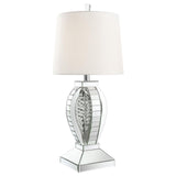 Klein Table Lamp with Drum Shade White/Mirror