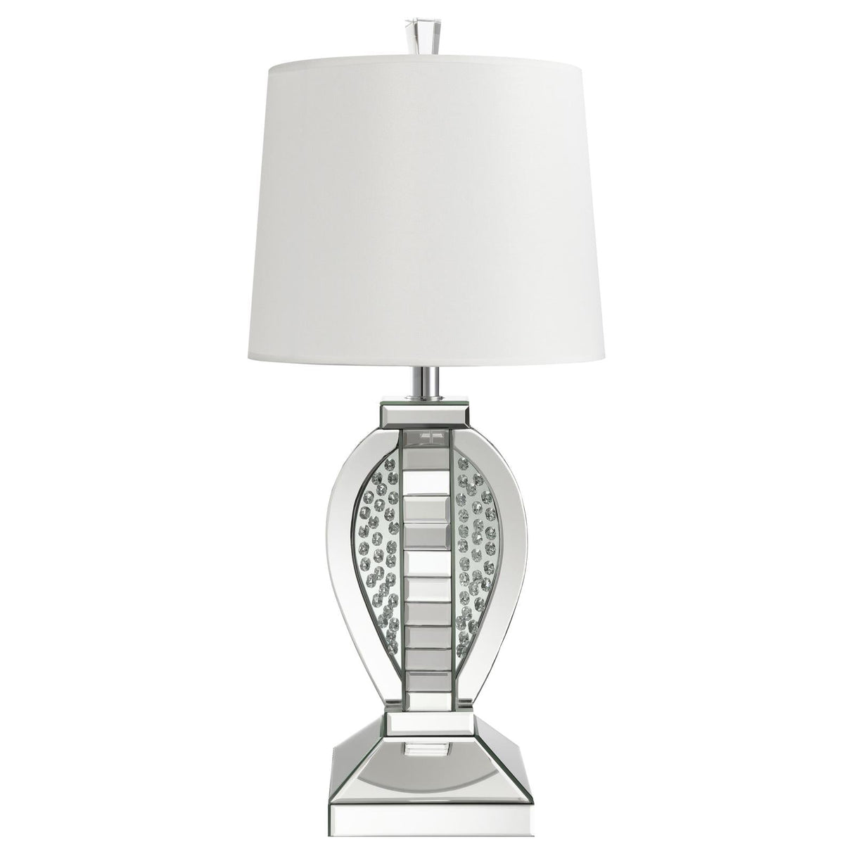 Klein Table Lamp with Drum Shade White/Mirror