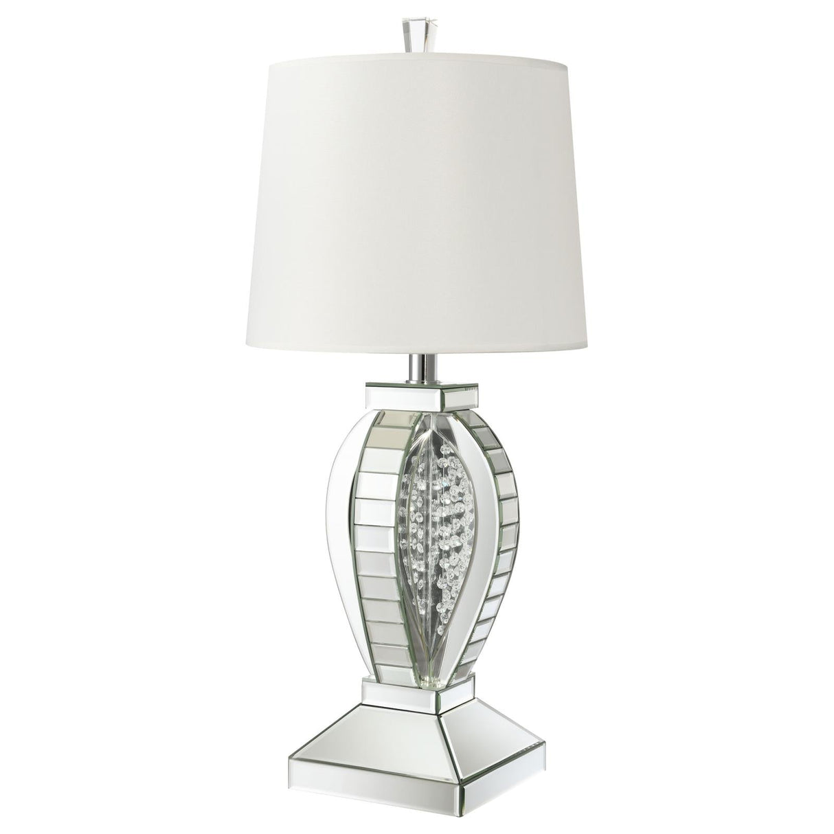 Klein Table Lamp with Drum Shade White/Mirror