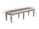 Klina Silver Champagne Dining Bench by Crown Mark at Eve Furniture