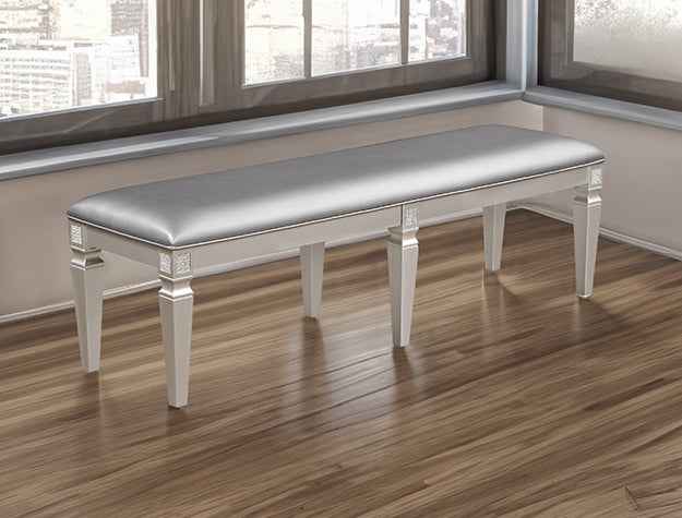 Klina Silver Champagne Dining Bench