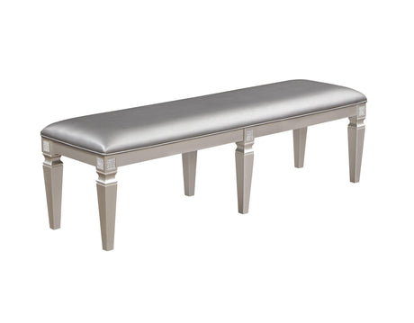 Klina Silver Champagne Dining Bench by Crown Mark at Eve Furniture