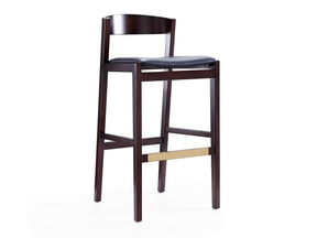 Klismos Barstool in Black and Dark Walnut by Manhattan Comfort at Eve Furniture