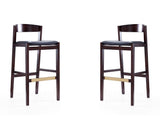 Klismos Barstool in Black and Dark Walnut (set of 2) by Manhattan Comfort at Eve Furniture