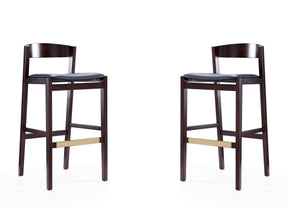 Klismos Barstool in Black and Dark Walnut (set of 2) by Manhattan Comfort at Eve Furniture