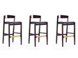 Klismos Barstool in Black and Dark Walnut (set of 3) by Manhattan Comfort at Eve Furniture