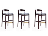 Klismos Barstool in Black and Dark Walnut (set of 3) by Manhattan Comfort at Eve Furniture