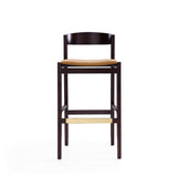 Klismos Barstool in Camel and Dark Walnut by Manhattan Comfort at Eve Furniture