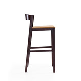 Klismos Barstool in Camel and Dark Walnut by Manhattan Comfort at Eve Furniture