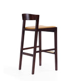Klismos Barstool in Camel and Dark Walnut (set of 2) by Manhattan Comfort at Eve Furniture