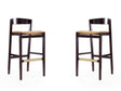 Klismos Barstool in Camel and Dark Walnut (set of 2) by Manhattan Comfort at Eve Furniture