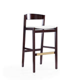 Klismos Barstool in Ivory and Dark Walnut (set of 2) by Manhattan Comfort at Eve Furniture