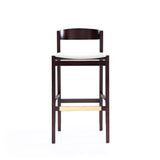 Klismos Barstool in Ivory and Dark Walnut (set of 2) by Manhattan Comfort at Eve Furniture