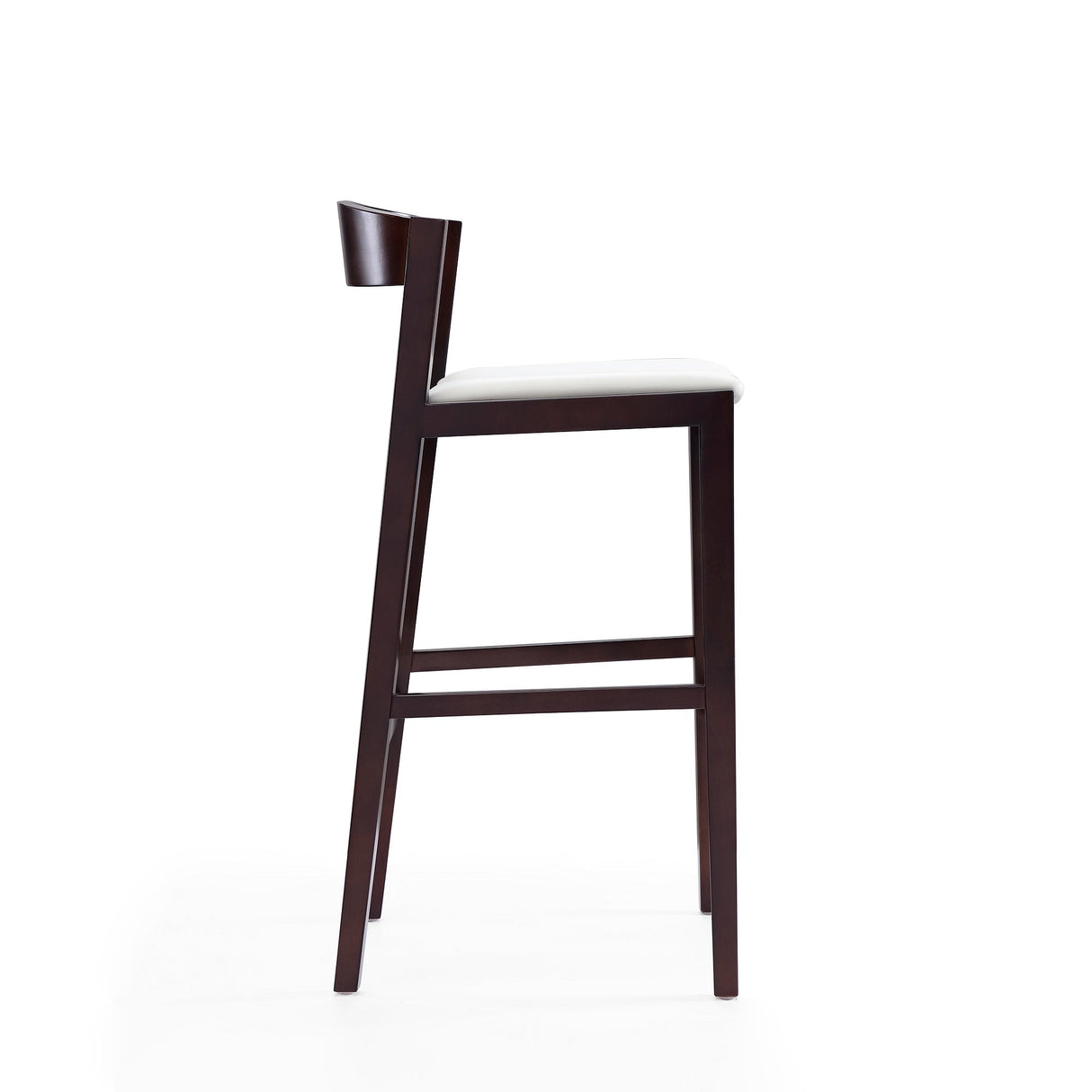 Klismos Barstool in Ivory and Dark Walnut (set of 2) by Manhattan Comfort at Eve Furniture