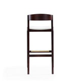 Klismos Barstool in Ivory and Dark Walnut (set of 2) by Manhattan Comfort at Eve Furniture