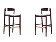 Klismos Barstool in Ivory and Dark Walnut (set of 2) by Manhattan Comfort at Eve Furniture