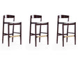 Klismos Barstool in Ivory and Dark Walnut (set of 3) by Manhattan Comfort at Eve Furniture