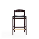 Klismos Counter Stool in Black and Dark Walnut by Manhattan Comfort at Eve Furniture