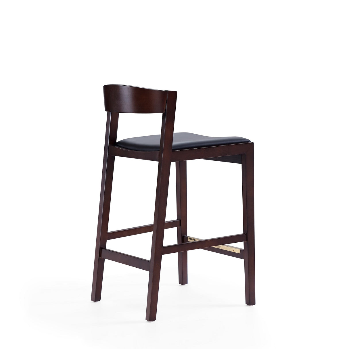 Klismos Counter Stool in Black and Dark Walnut by Manhattan Comfort at Eve Furniture