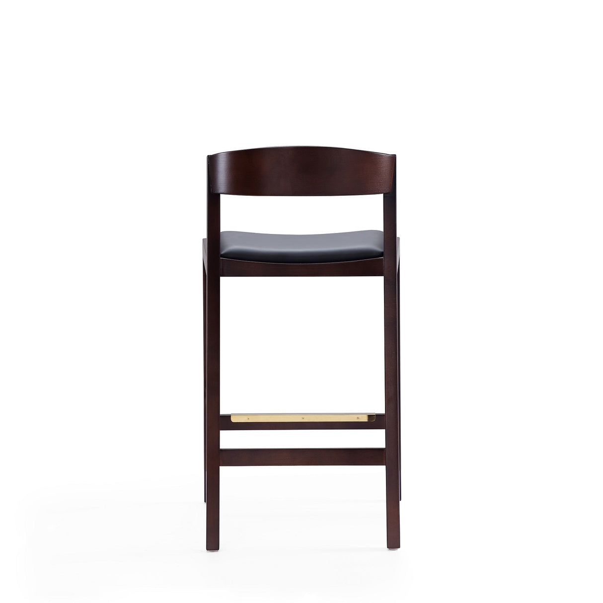 Klismos Counter Stool in Black and Dark Walnut by Manhattan Comfort at Eve Furniture