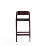Klismos Counter Stool in Black and Dark Walnut by Manhattan Comfort at Eve Furniture