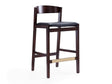 Klismos Counter Stool in Black and Dark Walnut by Manhattan Comfort at Eve Furniture