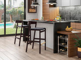 Klismos Counter Stool in Black and Dark Walnut (set of 2) by Manhattan Comfort at Eve Furniture